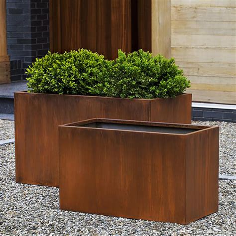 outdoor lrunter metal box|Amazon.com: Metal Outdoor Planters.